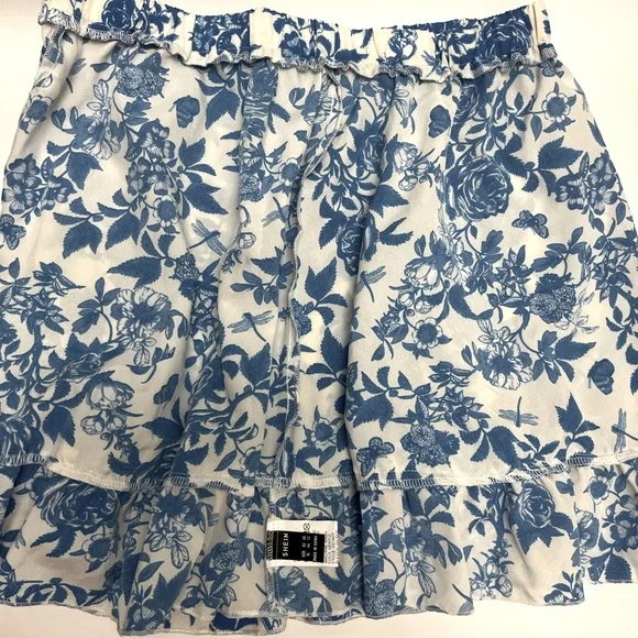โค๏ธ FREE with any purchase ๐๐ฝ Shein ๐๐ฉต Ruffle Hem Skirt Floral Pattern - Picture 9 of 15